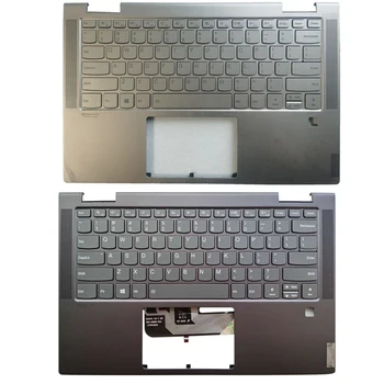  НОВАТА клавиатура за лаптоп на САЩ за Lenovo Yoga C740-14 C740-14IML американска с поставка за ръце С дупка за пръстови отпечатъци