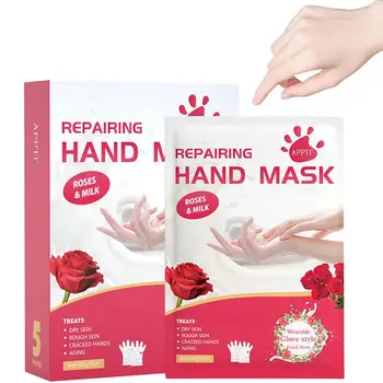  Хидратиращ ръкавици за ръце Овлажняващ ръкавици за сухи ръце Rose Мляко Ръкавици за ръце за ефективно възстановяване на сухи и груби ръце 5